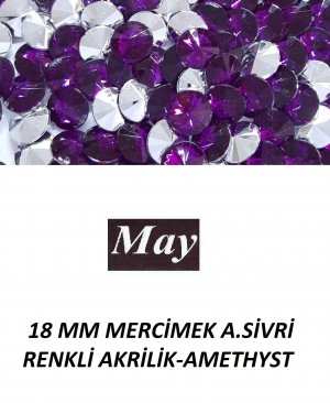 18 MM MERCİMEK ALTI SİVRİ RENKLİ AKRİLİK-AMETHYST