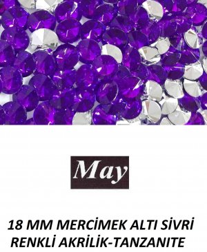 18 MM MERCİMEK ALTI SİVRİ RENKLİ AKRİLİK-TANZANITE