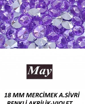 18 MM MERCİMEK ALTI SİVRİ RENKLİ AKRİLİK-VIOLET