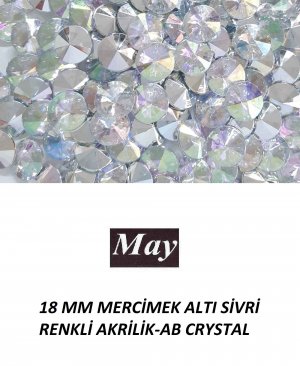 18 MM MERCİMEK ALTI SİVRİ RENKLİ AKRİLİK-AB CRYSTAL