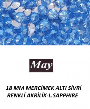 18 MM MERCİMEK ALTI SİVRİ RENKLİ AKRİLİK-LIGHT SAPPHIRE