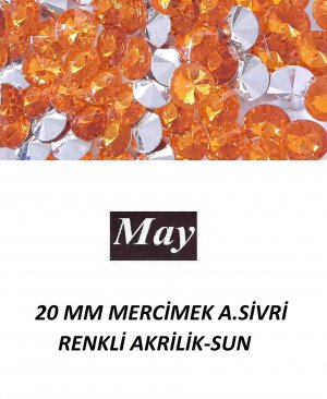 20 MM MERCİMEK ALTI SİVRİ RENKLİ AKRİLİK-SUN