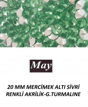 20 MM MERCİMEK ALTI SİVRİ RENKLİ AKRİLİK-G.TURMALINE