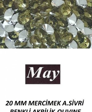 20 MM MERCİMEK ALTI SİVRİ RENKLİ AKRİLİK-OLIVINE