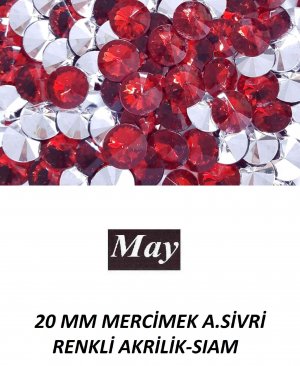 20 MM MERCİMEK ALTI SİVRİ RENKLİ AKRİLİK-SIAM