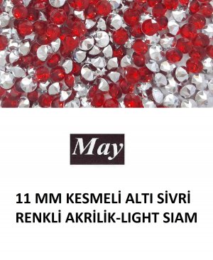 11 MM KESMELİ ALTI SİVRİ RENKLİ AKRİLİK-LIGHT SIAM