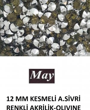 12 MM KESMELİ ALTI SİVRİ RENKLİ AKRİLİK-OLIVINE