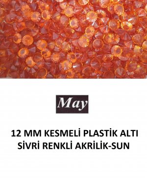 12 MM KESMELİ PLASTİK ALTI SİVRİ RENKLİ AKRİLİK-SUN