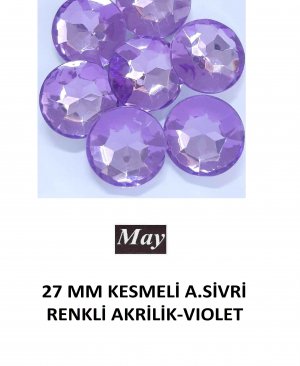 27 MM KESMELİ ALTI SİVRİ RENKLİ AKRİLİK-VIOLET