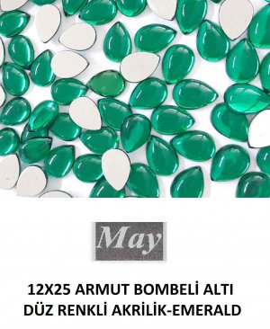 12X25 ARMUT BOMBELİ ALTI DÜZ RENKLİ AKRİLİK-EMERALD