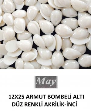 12X25 ARMUT BOMBELİ ALTI DÜZ RENKLİ AKRİLİK-İNCİ