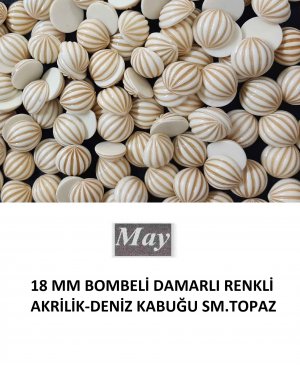 18 MM BOMBELİ DAMARLI RENKLİ AKRİLİK-DENİZ KABUĞU SM.TOPAZ