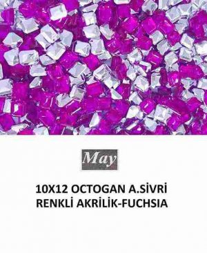 10X12 OCTOGAN ALTI SİVRİ RENKLİ AKRİLİK-FUCHSIA