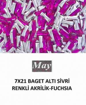 7X21 BAGET ALTI SİVRİ RENKLİ AKRİLİK-FUCHSIA