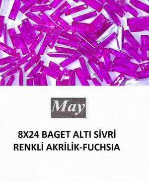 8X24 BAGET ALTI SİVRİ RENKLİ AKRİLİK-FUCHSIA