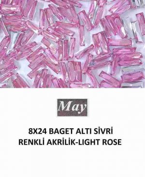 8X24 BAGET ALTI SİVRİ RENKLİ AKRİLİK-LIGHT ROSE