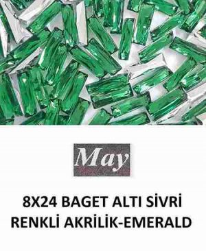 8X24 BAGET ALTI SİVRİ RENKLİ AKRİLİK-EMERALD