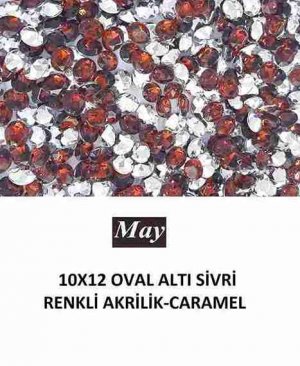 10X12 OVAL ALTI SİVRİ RENKLİ AKRİLİK-CARAMEL