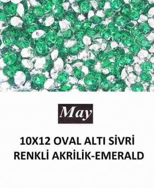 10X12 OVAL ALTI SİVRİ RENKLİ AKRİLİK-EMERALD