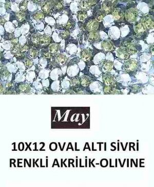 10X12 OVAL ALTI SİVRİ RENKLİ AKRİLİK-OLIVINE