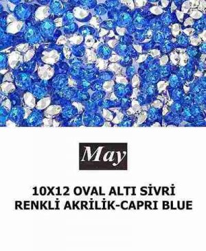 10X12 OVAL ALTI SİVRİ RENKLİ AKRİLİK-CAPRI BLUE