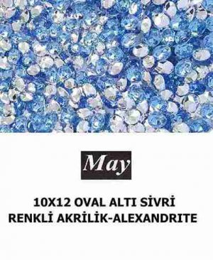 10X12 OVAL ALTI SİVRİ RENKLİ AKRİLİK-ALEXANDRITE