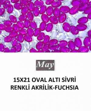 15X21 OVAL ALTI SİVRİ RENKLİ AKRİLİK-FUCHSIA