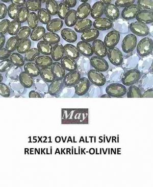 15X21 OVAL ALTI SİVRİ RENKLİ AKRİLİK-OLIVINE