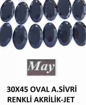 30X45 OVAL ALTI SİVRİ RENKLİ AKRİLİK-JET
