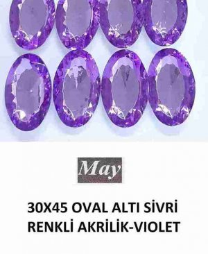 30X45 OVAL ALTI SİVRİ RENKLİ AKRİLİK-VIOLET