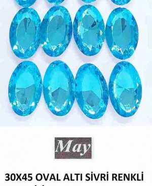 30X45 OVAL ALTI SİVRİ RENKLİ AKRİLİK-AQUAMARINE