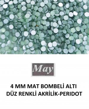 4 MM MAT BOMBELİ ALTI DÜZ RENKLİ AKRİLİK-PERIDOT