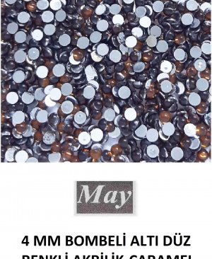 4 MM BOMBELİ ALTI DÜZ RENKLİ AKRİLİK-CARAMEL