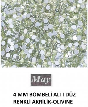 4 MM BOMBELİ ALTI DÜZ RENKLİ AKRİLİK-OLIVINE