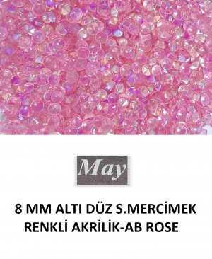 8 MM ALTI DÜZ S.MERCİMEK RENKLİ AKRİLİK-AB ROSE