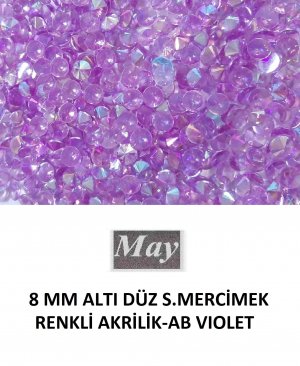8 MM ALTI DÜZ S.MERCİMEK RENKLİ AKRİLİK-AB VIOLET