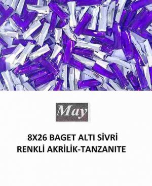 8X26 BAGET ALTI SİVRİ RENKLİ AKRİLİK-TANZANITE