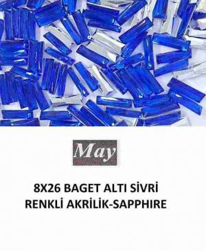 8X26 BAGET ALTI SİVRİ RENKLİ AKRİLİK-SAPPHIRE