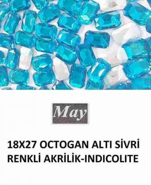 18X27 OCTOGAN ALTI SİVRİ RENKLİ AKRİLİK-INDICOLITE