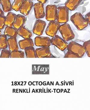 18X27 OCTOGAN ALTI SİVRİ RENKLİ AKRİLİK-TOPAZ