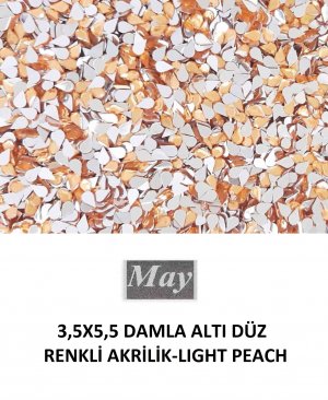 3,5X5,5 DAMLA ALTI DÜZ RENKLİ AKRİLİK-LIGHT PEACH