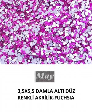 3,5X5,5 DAMLA ALTI DÜZ RENKLİ AKRİLİK-FUCHSIA