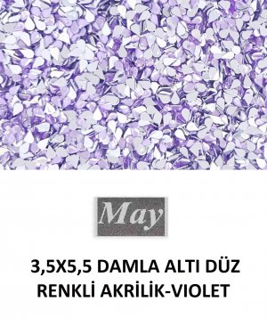 3,5X5,5 DAMLA ALTI DÜZ RENKLİ AKRİLİK-VIOLET