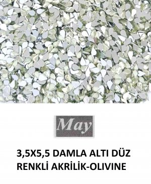 3,5X5,5 DAMLA ALTI DÜZ RENKLİ AKRİLİK-OLIVINE