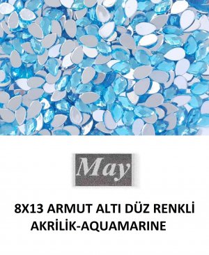 8X13 ARMUT ALTI DÜZ RENKLİ AKRİLİK-AQUAMARINE