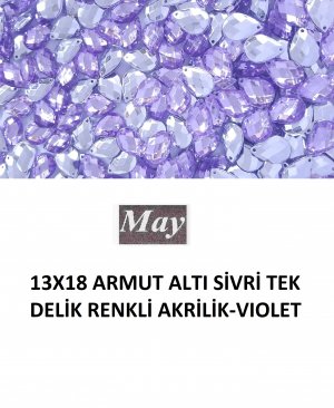 13X18 ARMUT ALTI SİVRİ TEK DELİK RENKLİ AKRİLİK-VIOLET