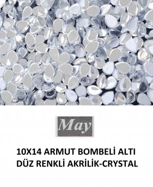 10X14 ARMUT BOMBELİ ALTI DÜZ RENKLİ AKRİLİK-CRYSTAL