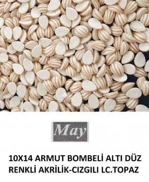 10X14 ARMUT BOMBELİ ALTI DÜZ RENKLİ AKRİLİK-CIZGILI LC.TOPAZ