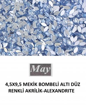 4,5X9,5 MEKİK BOMBELİ ALTI DÜZ RENKLİ AKRİLİK-ALEXANDRITE