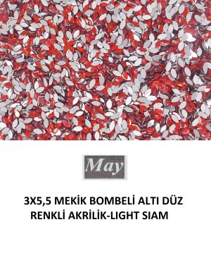 3X5,5 MEKİK BOMBELİ ALTI DÜZ RENKLİ AKRİLİK-LIGHT SIAM